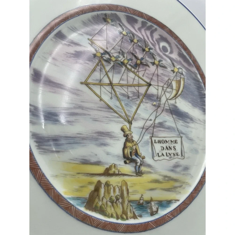 Vintage Raynaud Limoges Decorative Collector Plate The‎ Man in The Moon